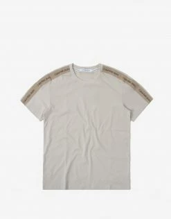 Clothing Calvin Klein Contrast Tape Shoulder T Shirt - Eggshell