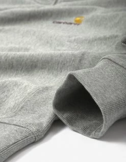 Carhartt WIP Half Zip American Script Sweat - Grey Heather