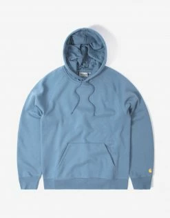 Carhartt WIP Hooded Chase Sweatshirt - Icy Water/Gold