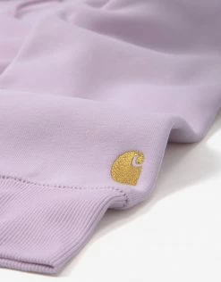 Carhartt WIP Hooded Chase Sweatshirt - Pale Quartz/Gold