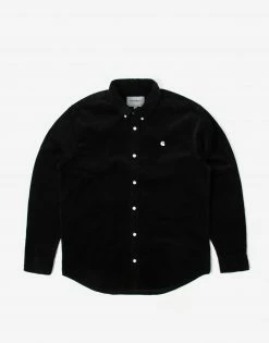 Carhartt WIP Madison Fine Cord Shirt - Black/White