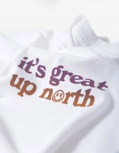 Chimp It's Great Up North Long Sleeve T Shirt - White/Sunrise