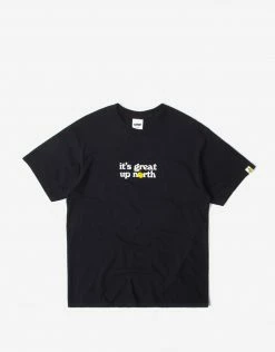 Chimp It's Great Up North T Shirt - Black Clothing