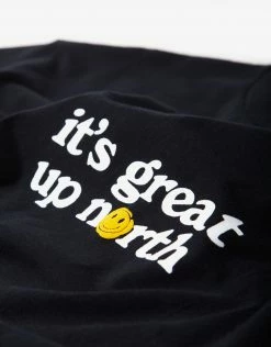 Chimp It's Great Up North T Shirt - Black Clothing