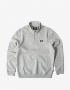 Dickies Oakport 1/4 Zip Sweatshirt - Grey Melange