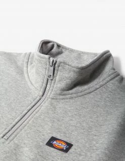 Dickies Oakport 1/4 Zip Sweatshirt - Grey Melange