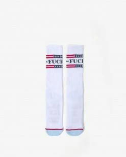 HUF 4th Of July Fuck It Sock - White