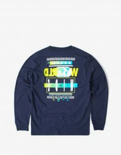HUF 93 Tour Long Sleeve T Shirt - Navy