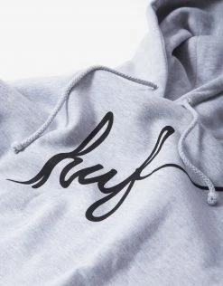 HUF Essentials HUF Demi Script Hoody - Grey Heather Clothing