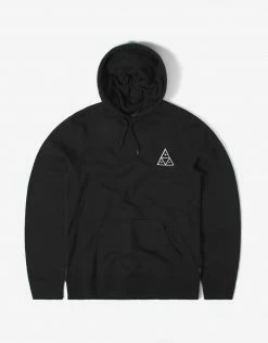 HUF Essentials Triple Triangle Pullover Hoody - Black Clothing
