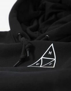 HUF Essentials Triple Triangle Pullover Hoody - Black Clothing