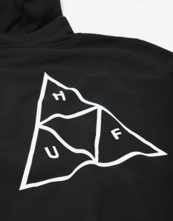 HUF Essentials Triple Triangle Pullover Hoody - Black Clothing