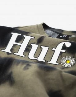 HUF Women's In Bloom Crew - Olive Clothing