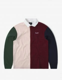 HUF Mick Color Block Rugby Shirt - Merlot