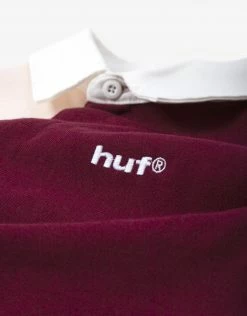HUF Mick Color Block Rugby Shirt - Merlot
