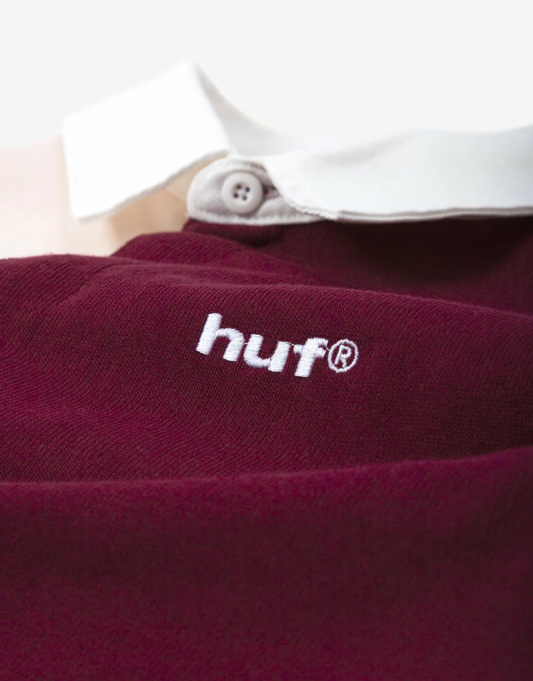 HUF Mick Color Block Rugby Shirt - Merlot 2 HUF Mick Color Block Rugby Shirt - Merlot