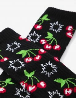 HUF Popping Cherries Crew Sock - Black