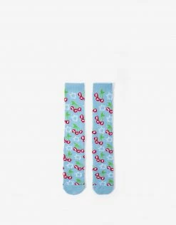 HUF Popping Cherries Crew Sock - Light Blue