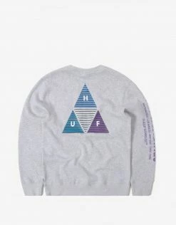 HUF Prism Triple Triangle Crewneck - Athletic Heather