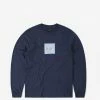 HUF Quake Logo Long Sleeve T Shirt - Navy