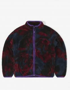 HUF Sativa Floral Sherpa Fleece - Navy Blazer