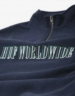 HUF Shadow Serif 1/4 Zip Mockneck - Navy Blazer