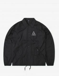 HUF Essentials HUF Triple Triangle Coach Jacket - Black Clothing