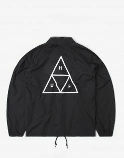 HUF Essentials HUF Triple Triangle Coach Jacket - Black Clothing