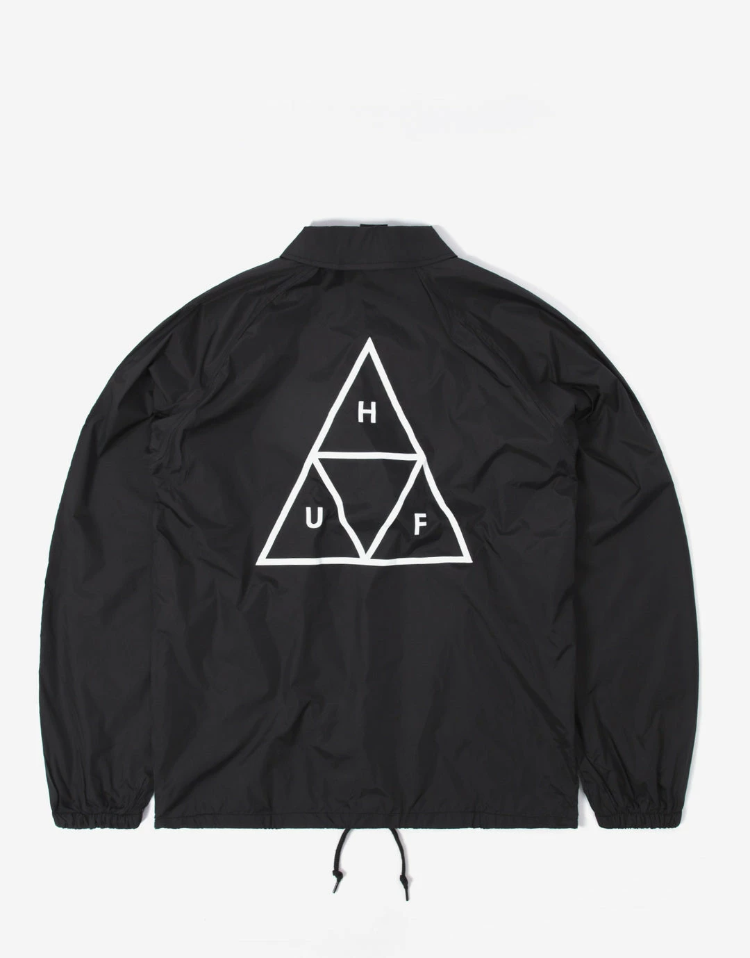 HUF Essentials HUF Triple Triangle Coach Jacket - Black Clothing 2 HUF Essentials HUF Triple Triangle Coach Jacket - Black Clothing