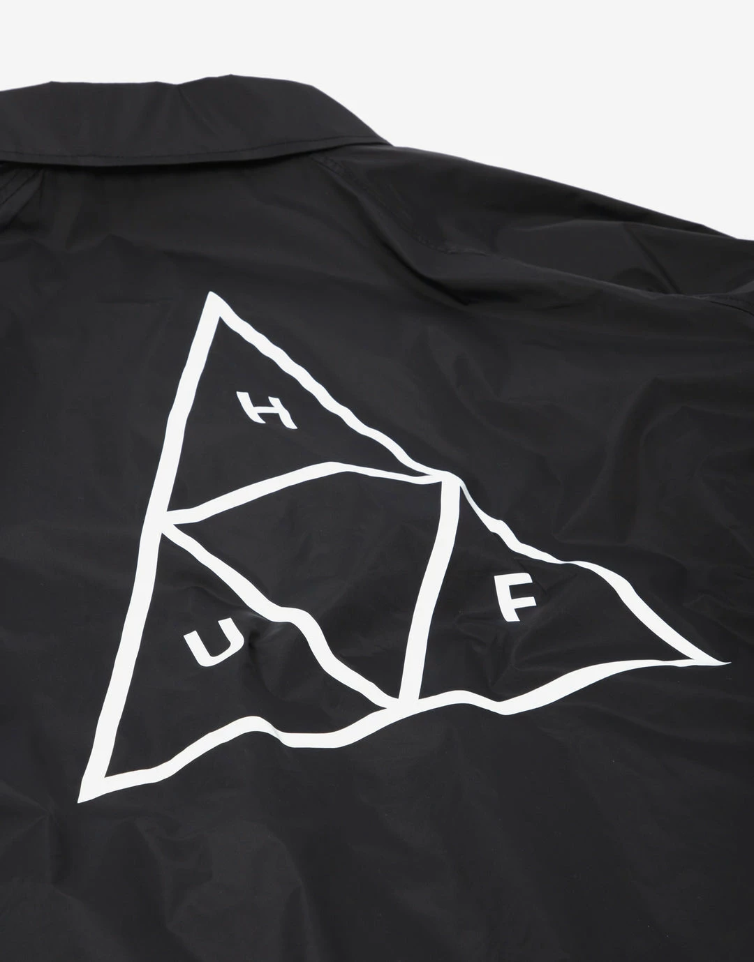 HUF Essentials HUF Triple Triangle Coach Jacket - Black Clothing 4 HUF Essentials HUF Triple Triangle Coach Jacket - Black Clothing
