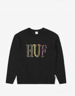 HUF Women's 8-bit Crew Neck Sweater - Black Clothing