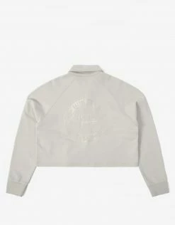 HUF Women's Class 1/4 Crop Polo Shirt - Stone