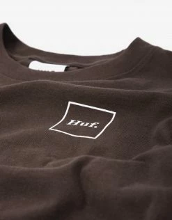 HUF Women's Domestic Longsleeve Crop T-Shirt - Chocolate Brown