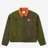 HUF Women's Flight Crop Jacket - Olive Clothing
