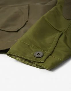 HUF Women's Flight Crop Jacket - Olive Clothing