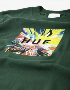 Clothing HUF Women's Psyche Box Longsleeve Crop T-Shirt - Dark Green