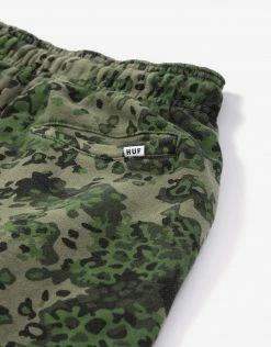 HUF Women's Contra Fleece Pant - Green Camo Clothing