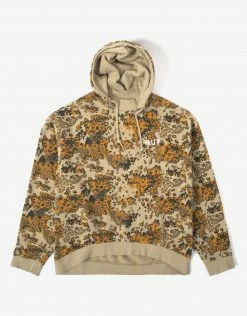 HUF Women's Contra Mockneck Pullover Hoodie - Tan Camo