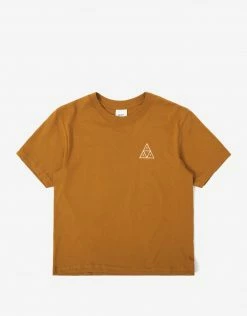 HUF Women's Embroidered Triple Triangle Relax T-Shirt - Burnt Orange
