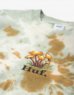 HUF Women's Tiedye Shroom Long Sleeve Relax T-Shirt - Natural Clothing