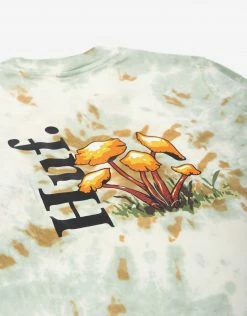 HUF Women's Tiedye Shroom Long Sleeve Relax T-Shirt - Natural Clothing
