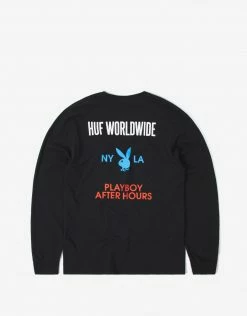 HUF X Playboy Bright Lights Long Sleeve T Shirt - Black