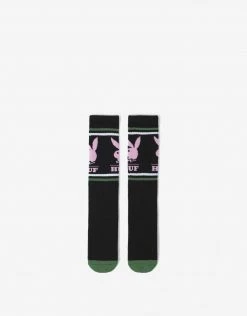 HUF X Playboy Rabbit Head Crew Sock - Black