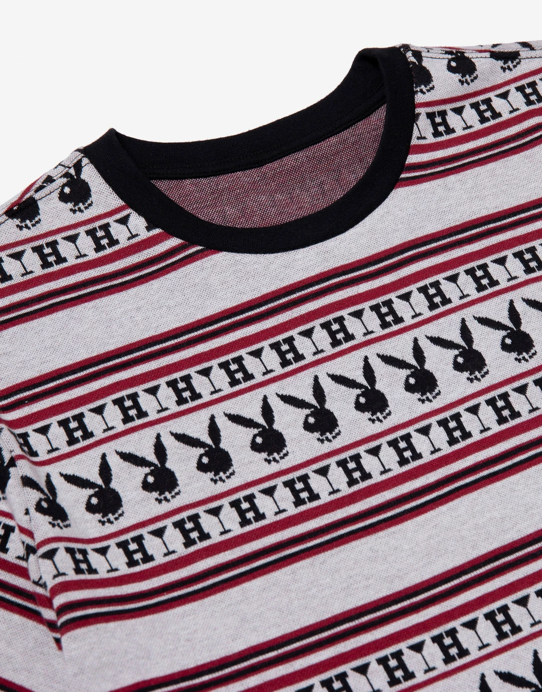 HUF X Playboy Stripe Knit T Shirt - Burgundy 2 HUF X Playboy Stripe Knit T Shirt - Burgundy