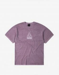 HUF X Pleasures Dyed T Shirt - Purple