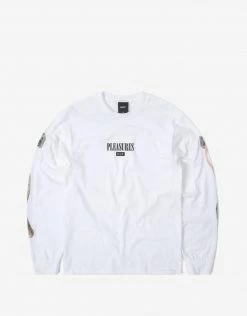 HUF X Pleasures Spore Long Sleeve T Shirt - White