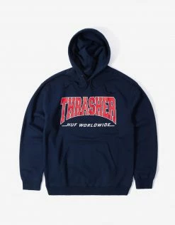 New Arrivals HUF X Thrasher Bayview Hoody - Navy