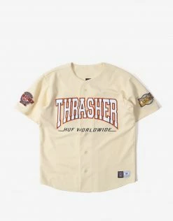 HUF X Thrasher Centre Field Baseball Jersey - Natural