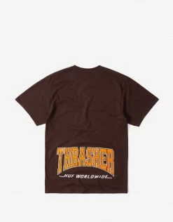 HUF X Thrasher High Point T Shirt - Chocolate