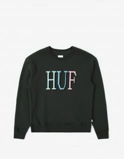 HUF Women's 8-bit Crewneck Sweatshirt - Dark Green Clothing